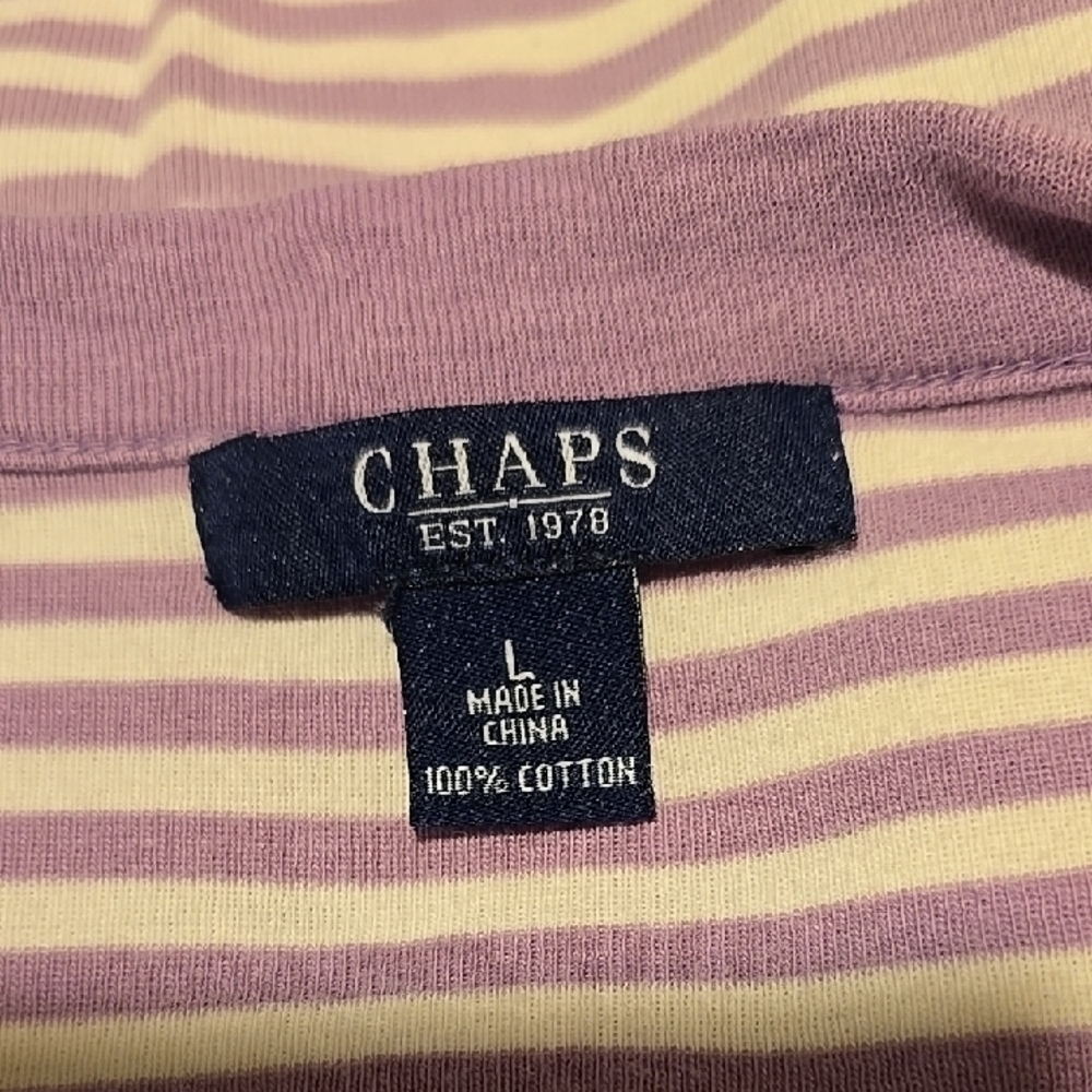 Chaps Fitted Purple Blouse with 3/4 Sleeves L - Picture 2 of 4